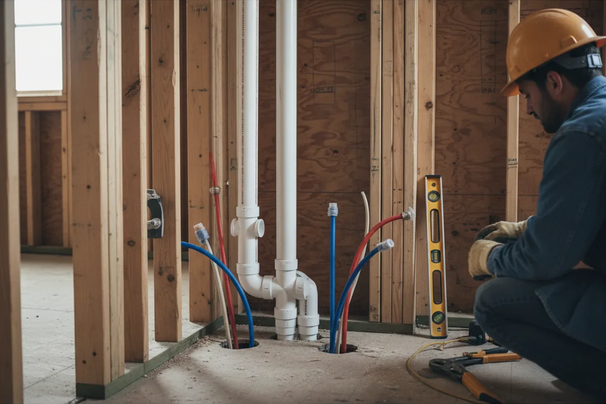 Drain and supply rough-in during Garbage Disposal Repair in Center Barnstead
