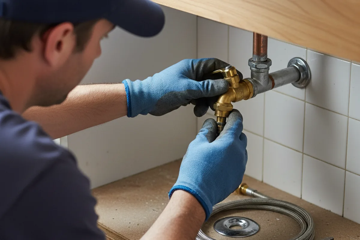 Shutoff valve and fitting work during Emergency Plumbing in Center Barnstead